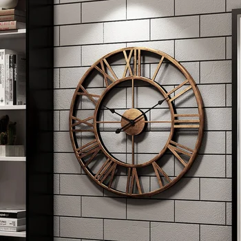 47CM New 3D Circular Retro Roman Wrought Hollow Iron Vintage Mute Decorative Wall Clock on the Wall Decoration for Home
47CM New 3D Circular Retro Roman Wrought Hollow Iron Vintage Mute Decorative Wall Clock on the Wall Decoration for Home