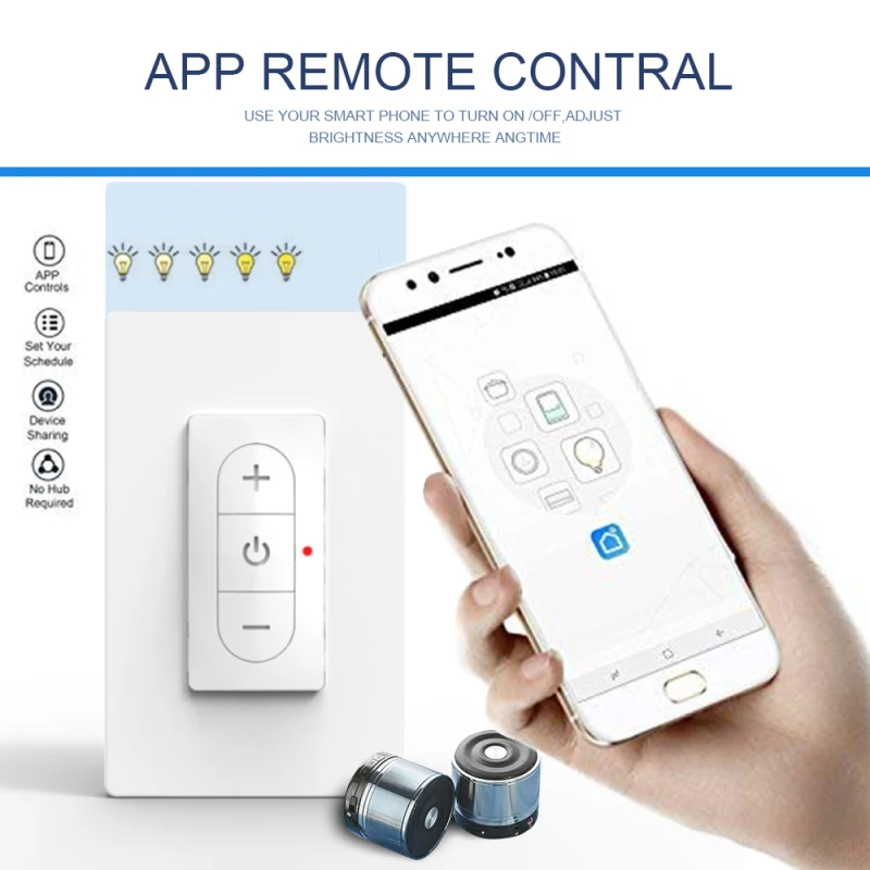 Smart Life/tuya APP Smart WiFi Stepless Dimmer Switch US type support Bulb max 150W Dimmable LED No Hub Alexa google home
Smart Life/tuya APP Smart WiFi Stepless Dimmer Switch US type support Bulb max 150W Dimmable LED No Hub Alexa google home