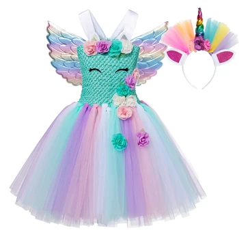 MUABABY Girls Unicorn Tutu Dress Straps Floral Pageant Party Gown Children Unicornio Halloween Birthday Princess Costume Clothes 
MUABABY Girls Unicorn Tutu Dress Straps Floral Pageant Party Gown Children Unicornio Halloween Birthday Princess Costume Clothes
