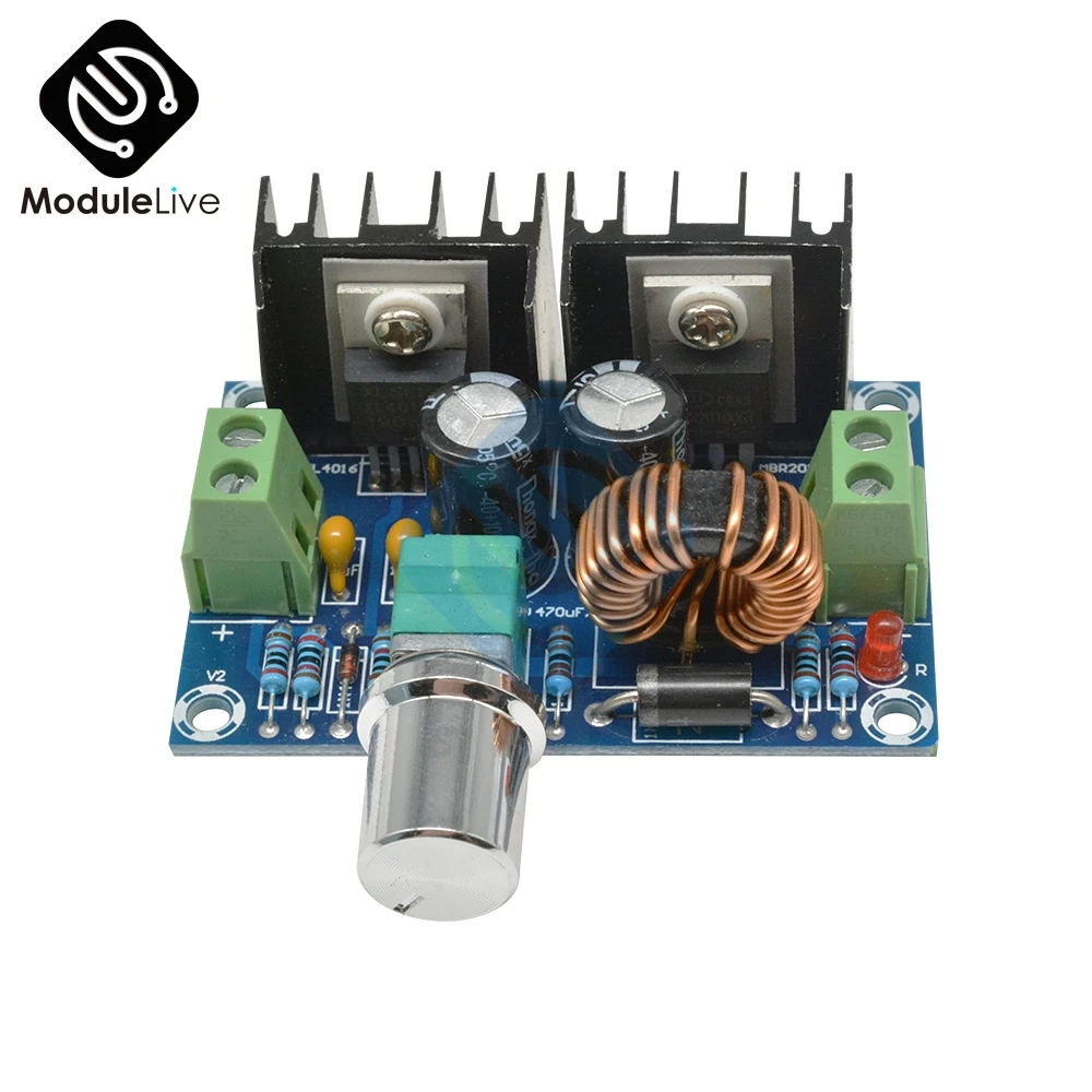 XH M401 DC понижающий преобразователь модуль питания XL4016E1 PWM регулируемый от 4 40 В до 1