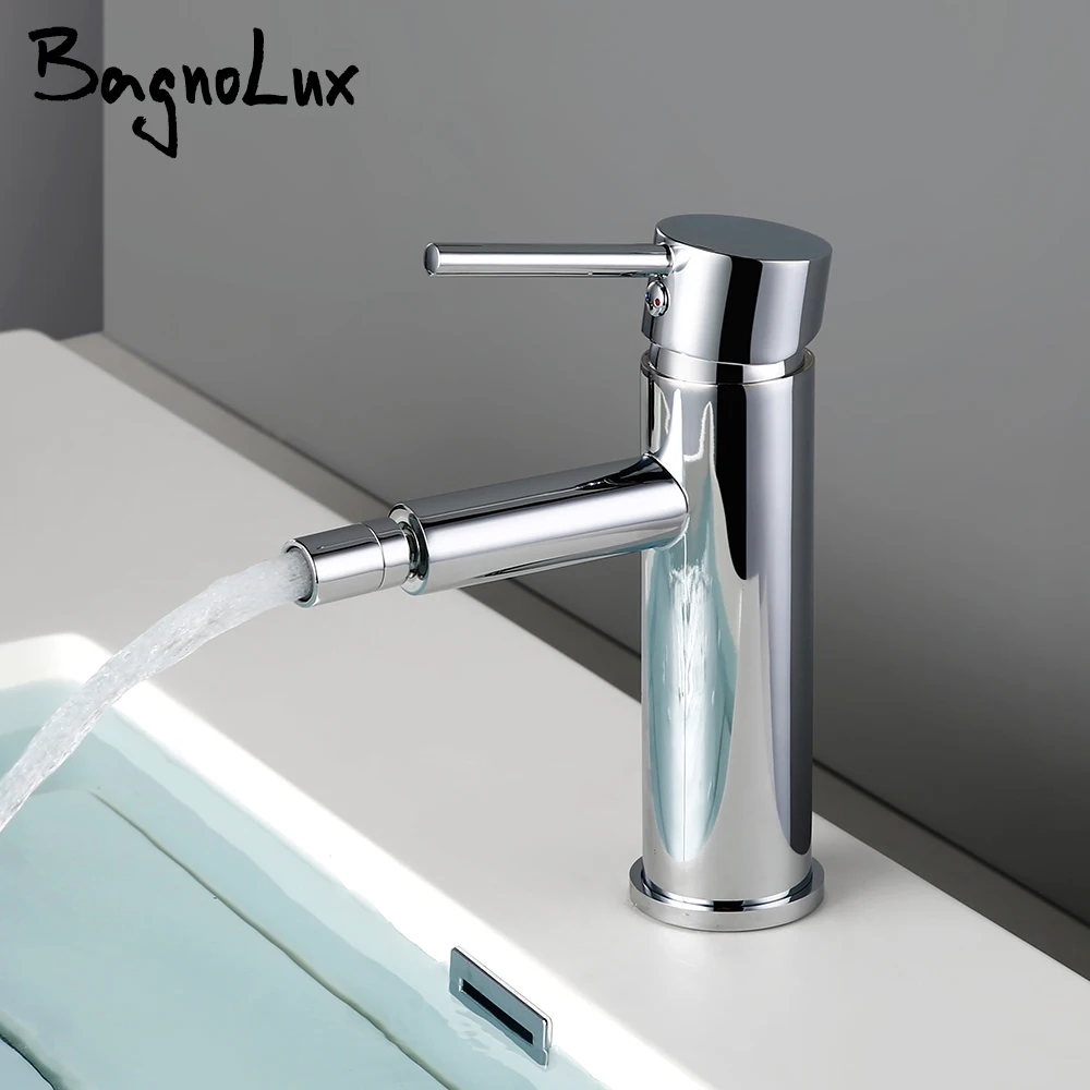 Однорычажный смеситель для биде Bagnolux латунь полированная хромированная отделка