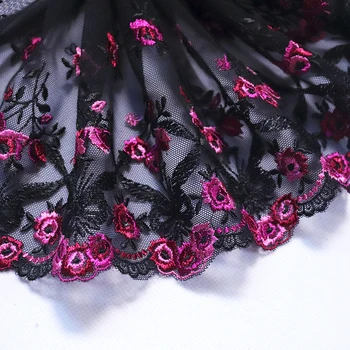 1 meter 18 cm Wide Rose Floral Embroidered Lace Trim black Mesh Lace fabric for lingerie underwear Home Textile Dress Decor DIY
1 meter 18 cm Wide Rose Floral Embroidered Lace Trim black Mesh Lace fabric for lingerie underwear Home Textile Dress Decor DIY