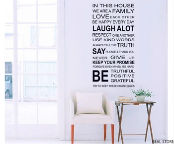 1PCS English Letters Family Rules We Are Family Wall Sticker For For Living Room Bedroom Wall Decal Art Mural Home Decor 60*90cm
1PCS English Letters Family Rules We Are Family Wall Sticker For For Living Room Bedroom Wall Decal Art Mural Home Decor 60*90cm