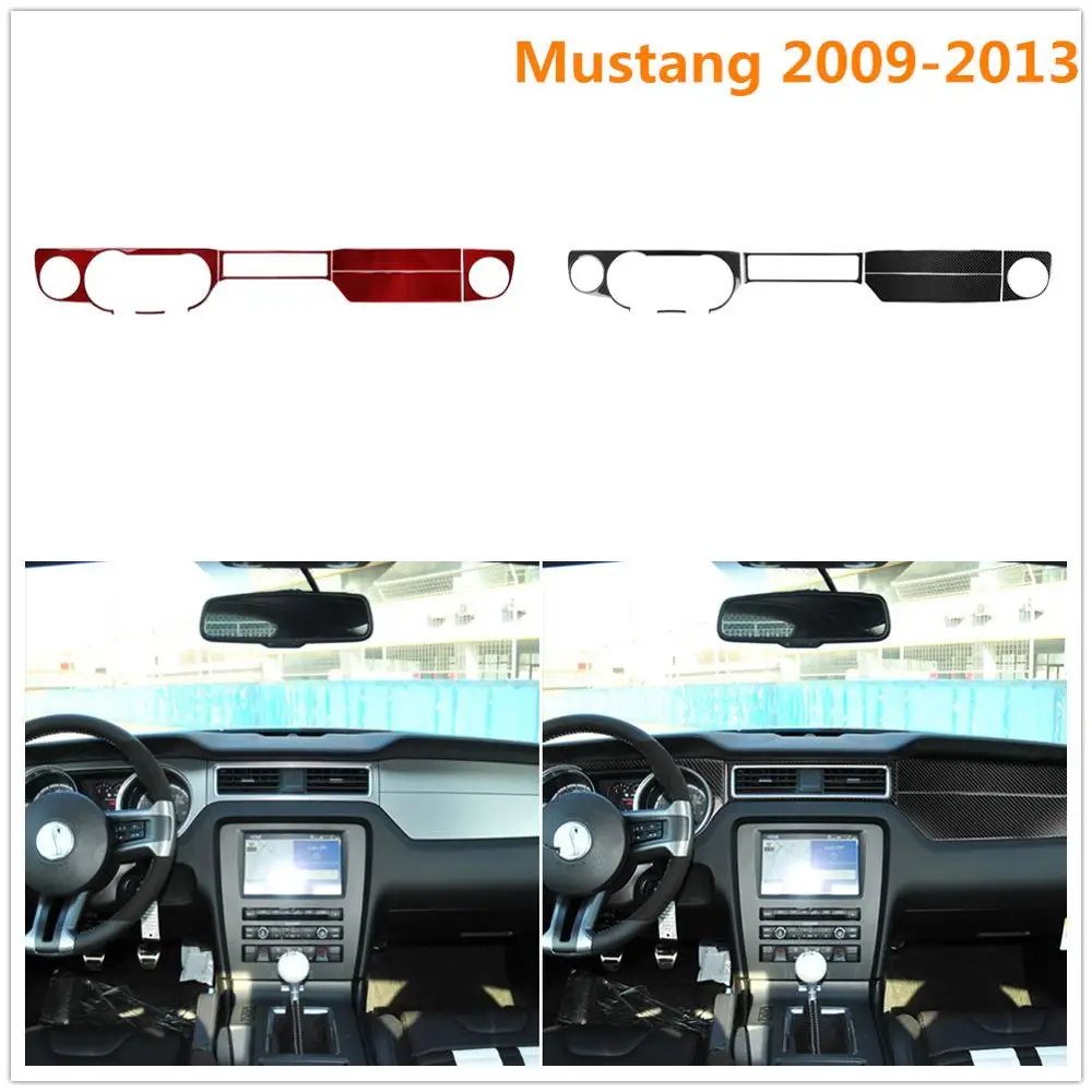 Автомобильные наклейки из углеродного волокна для Ford Mustang 2009-2013, приборная панель, Накладка для внутренней отделки, декоративные полосы 
Автомобильные наклейки из углеродного волокна для Ford Mustang 2009-2013, приборная панель, Накладка для внутренней отделки, декоративные полосы