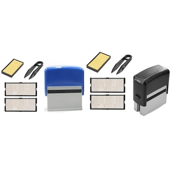 2 Set Self Inking Stamp Set Diy Business Name Number Address Printing Rubber Stamp with Tweezers Kit - Black & Blue
2 Set Self Inking Stamp Set Diy Business Name Number Address Printing Rubber Stamp with Tweezers Kit - Black & Blue