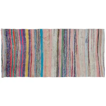 

Handmade Multicolor Vintage English Striped Rug Area Rug 145x308 Cm-4'9''X10'1''