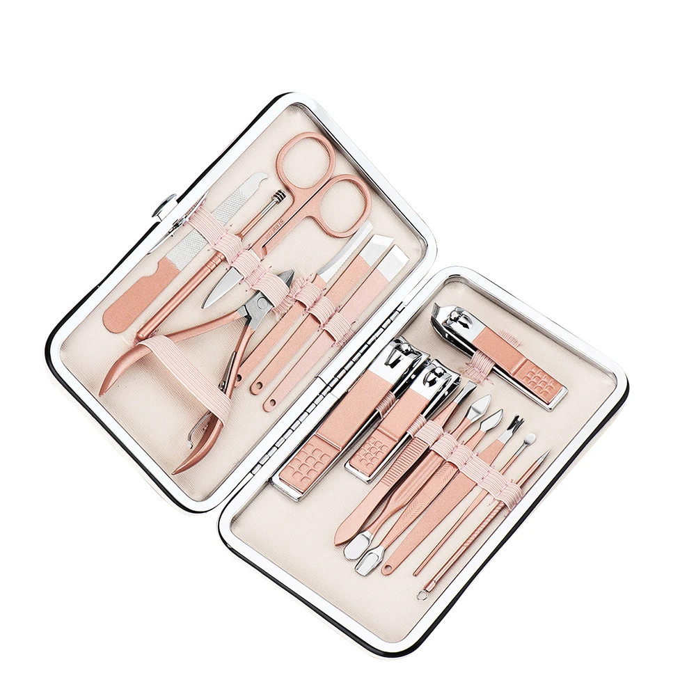 16pcs/set Rose Gold Manicure Nail Tools Stainless Steel Ear Spoon Cuticle Pusher Nail Clipper Eyebrow Scissor Tweezer Scraper
16pcs/set Rose Gold Manicure Nail Tools Stainless Steel Ear Spoon Cuticle Pusher Nail Clipper Eyebrow Scissor Tweezer Scraper
