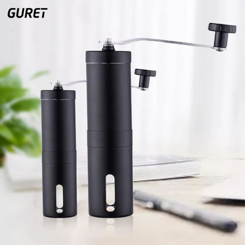 GURET Black Manual Coffee Grinder Portable Stainless Steel Washable Maker Drip Filter Cafe Tools | Дом и сад