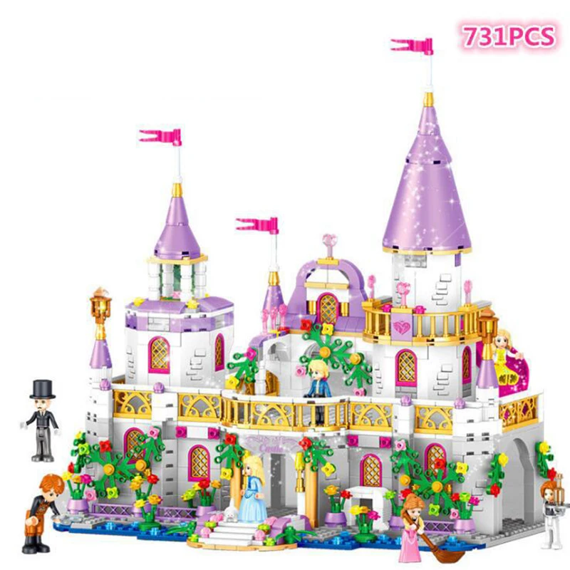 DIY Compatible Girls Princess Castle Building Blocks Toy Duploed Brick Assembly Bricks Construction Building Toys For Children 
DIY Compatible Girls Princess Castle Building Blocks Toy Duploed Brick Assembly Bricks Construction Building Toys For Children