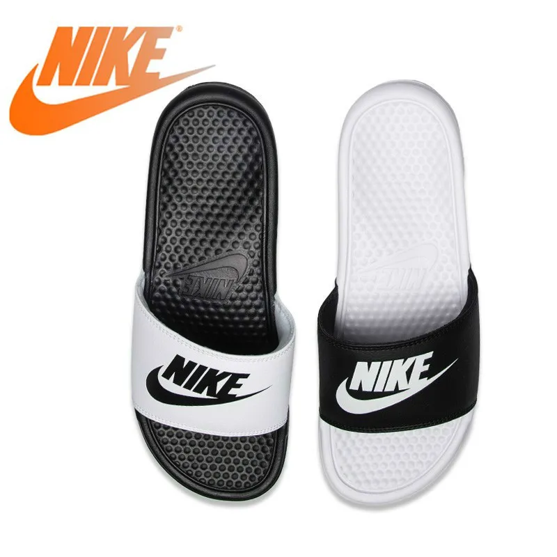 

Original Authentic NIKE BENASSI JDI Men's Black and White Sports Slippers Anti-slip Sandals 818736-011