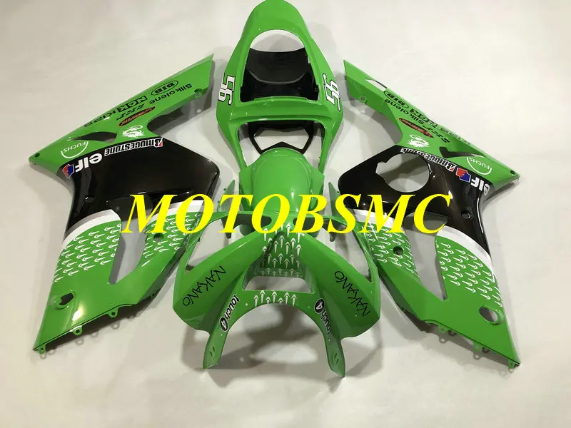 Комплект обтекателей под давлением для KAWASAKI Ninja ZX6R 636 03 04 ZX 6R 2003 2004 Топ Зеленый