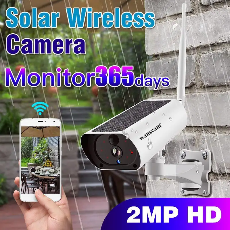 K55A 1080P Solar WiFi IP Camera IR 2-Way Audio IP66 Waterproof 2MP HD Security Surveillance Camera Support Cloud Storage
K55A 1080P Solar WiFi IP Camera IR 2-Way Audio IP66 Waterproof 2MP HD Security Surveillance Camera Support Cloud Storage