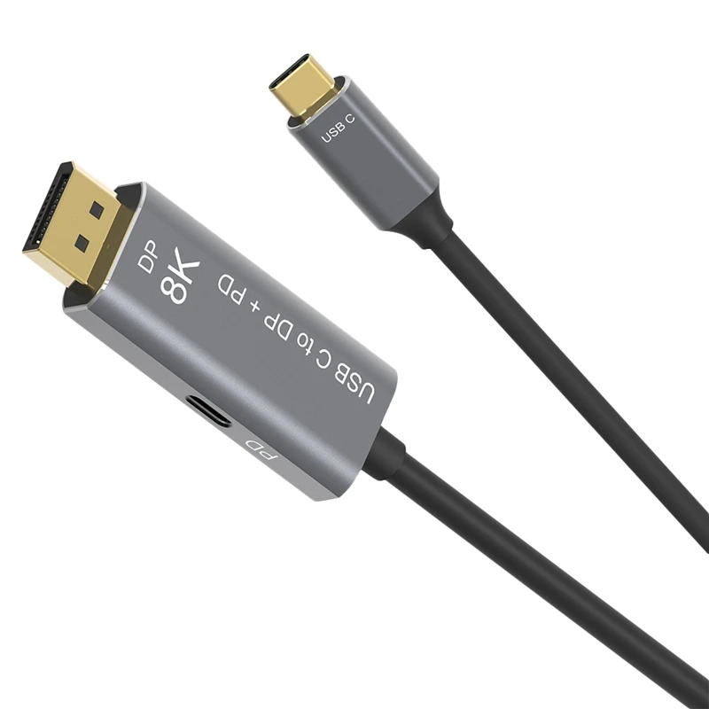 Type C to Displayport 8K @ 60Hz1.4 Version HD Display Video Cable for Computer Notebook
Type C to Displayport 8K @ 60Hz1.4 Version HD Display Video Cable for Computer Notebook