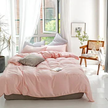 60 Double-Sided Tencel Four-piece Set Embroidered Summer Silky Cool and Refreshing Simple Solid Color Sheet Quilt Cover Bedding
60 Double-Sided Tencel Four-piece Set Embroidered Summer Silky Cool and Refreshing Simple Solid Color Sheet Quilt Cover Bedding
