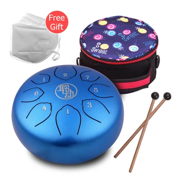 6 Inch Steel Tongue Drum Handpan Drum 8-Notes C-Key Percussion Instrument for Musical Healing Yoga with 1 PCS Mask
6 Inch Steel Tongue Drum Handpan Drum 8-Notes C-Key Percussion Instrument for Musical Healing Yoga with 1 PCS Mask