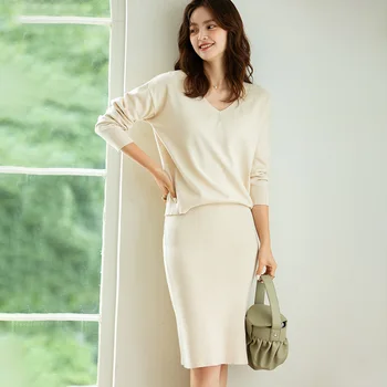 2020 Autumn Korean Japan Style Women Sets 2 Pieces Knit Pullover Knee Length Skirt Sweater Outfits Neat Lady Fashion Clothes ins
2020 Autumn Korean Japan Style Women Sets 2 Pieces Knit Pullover Knee Length Skirt Sweater Outfits Neat Lady Fashion Clothes ins