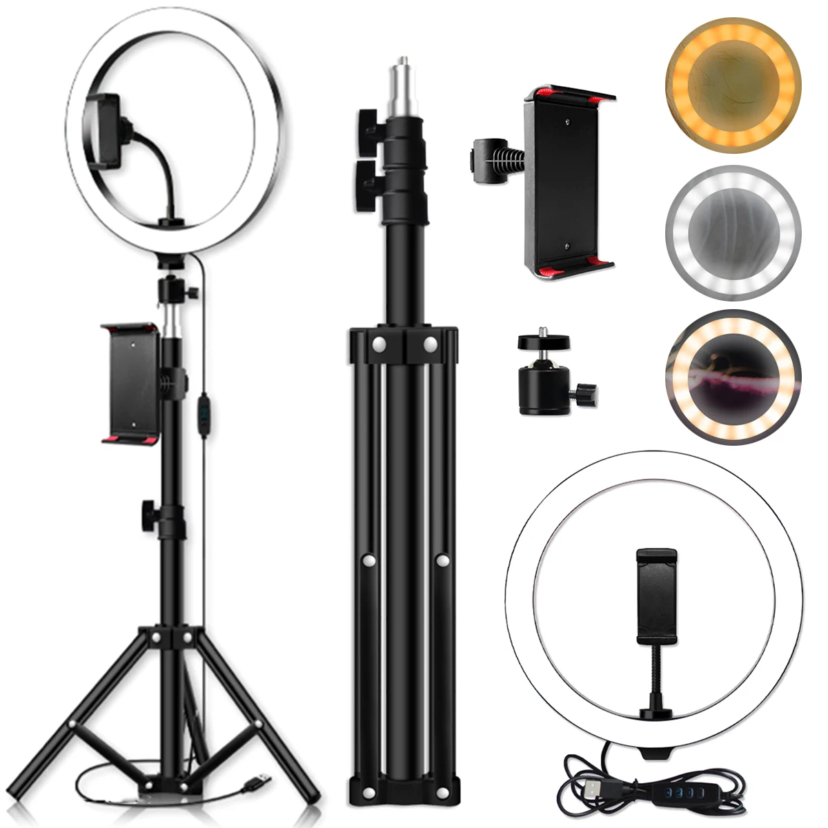 26cm LED Ring Light Dimmable LED Live Video Ring Light Set LED Ring Lights With Tripod Tablet Clip Dropshipping
26cm LED Ring Light Dimmable LED Live Video Ring Light Set LED Ring Lights With Tripod Tablet Clip Dropshipping