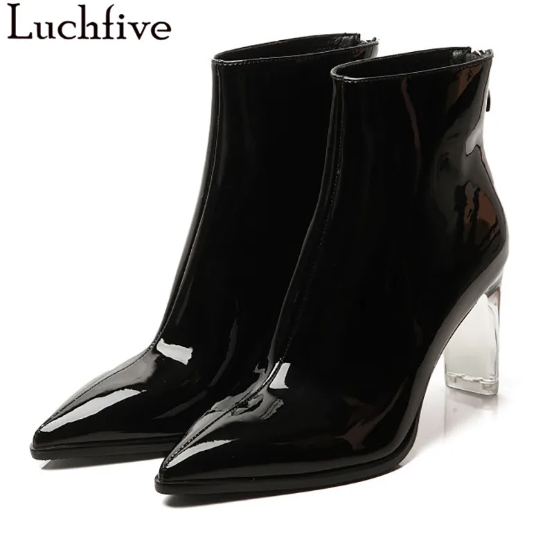 Clear Heels Ankle Boots For Women Sexy Pointy Toe Winter Shoes Woman Fashion Slip On Black Women Boots Runaway Boots Femme
Clear Heels Ankle Boots For Women Sexy Pointy Toe Winter Shoes Woman Fashion Slip On Black Women Boots Runaway Boots Femme