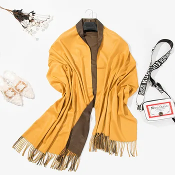 Autumn Winter New Color Matching Double-sided Top Grade Cashmere Scarf Women Thickened Warm Shawl Long Tassel Bib Scarves/Wraps
Autumn Winter New Color Matching Double-sided Top Grade Cashmere Scarf Women Thickened Warm Shawl Long Tassel Bib Scarves/Wraps