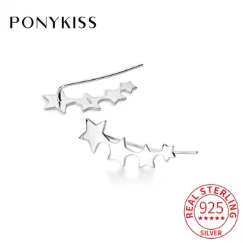 PONYKISS 100% S925 Sterling Silver Four stars Minimlist Clip Earrings for Women Party Delicate Elegant Accessory girls Gift
PONYKISS 100% S925 Sterling Silver Four stars Minimlist Clip Earrings for Women Party Delicate Elegant Accessory girls Gift