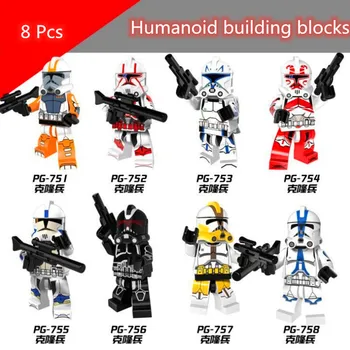 8 pcs/Set Star Wars series humanoid building blocks Red snow soldier Clone Empire Snow Soldier 
8 pcs/Set Star Wars series humanoid building blocks Red snow soldier Clone Empire Snow Soldier