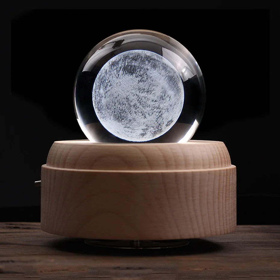 moon crystal ball music box christmas decorations