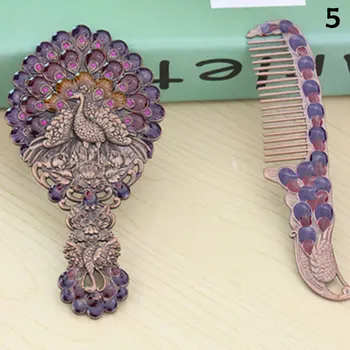 New Vintage Mirror Comb Set Makeup Vanity Desk Kit Mini Handheld Mirror Retro Peacock Pattern SCI88
New Vintage Mirror Comb Set Makeup Vanity Desk Kit Mini Handheld Mirror Retro Peacock Pattern SCI88