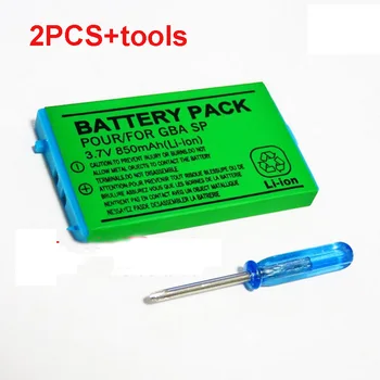 2PCS/Lot 850mAh Rechargeable Lithium-ion Battery + Tool Pack Kit for Nintendo GBA SP
2PCS/Lot 850mAh Rechargeable Lithium-ion Battery + Tool Pack Kit for Nintendo GBA SP