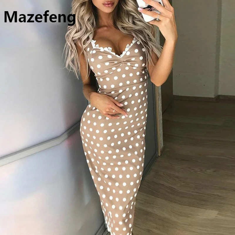 Polka Dot Summer Dress For Women Midi Dresses 2019 Sexy V-neck Sleeveless Bodycon Lace Print Dresses Evening Party Vestidos
Polka Dot Summer Dress For Women Midi Dresses 2019 Sexy V-neck Sleeveless Bodycon Lace Print Dresses Evening Party Vestidos