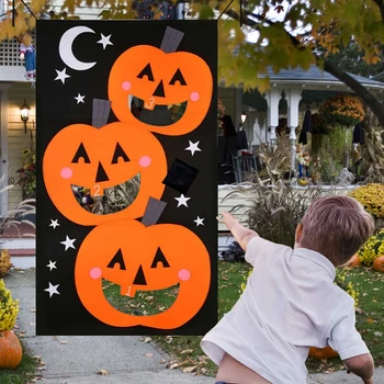 Halloween Pumpkin Felt Banner With 3pcs Bean Bags Hanging Toss Game With For Adults Kids Halloween Party Decor Funny Props
Halloween Pumpkin Felt Banner With 3pcs Bean Bags Hanging Toss Game With For Adults Kids Halloween Party Decor Funny Props