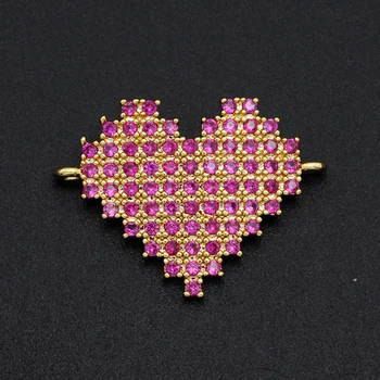 5pcs/lot 17x23mm Red CZ Heart Love Connerctor Charm Wholesale 100% Micro Pave Cubic Zirconia Connectors DIY Jewelry Making
5pcs/lot 17x23mm Red CZ Heart Love Connerctor Charm Wholesale 100% Micro Pave Cubic Zirconia Connectors DIY Jewelry Making