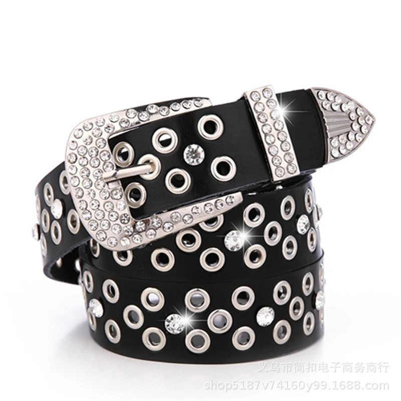 Fashion Rhinestones Genuine Leather Belts For Women Luxury Wide Pin Buckle Woman Belt High Quality Second Layer Cowskin Strap
Fashion Rhinestones Genuine Leather Belts For Women Luxury Wide Pin Buckle Woman Belt High Quality Second Layer Cowskin Strap