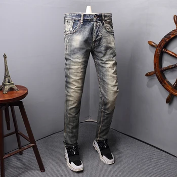 Italian Style Fashion Men Jeans Slim Fit Elastic Classical Denim Pants Designer Jeans Retro Color Basic Vintage Jeans Men
Italian Style Fashion Men Jeans Slim Fit Elastic Classical Denim Pants Designer Jeans Retro Color Basic Vintage Jeans Men