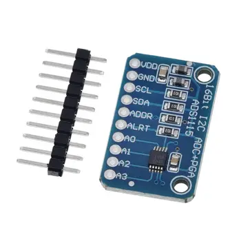 16 Bit I2C ADS1115 Module ADC 4 Channel with Pro Gain Amplifier Development Board Low Power Analog to Digital Converter X6HB
16 Bit I2C ADS1115 Module ADC 4 Channel with Pro Gain Amplifier Development Board Low Power Analog to Digital Converter X6HB