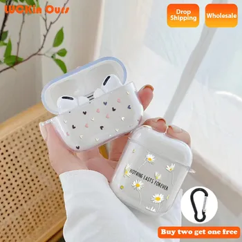 Love Heart Print Case For Apple Airpods 2/1 Cover Cute Daisy Flower Soft Clear Case For Airpod Earphone Capa For Airpods Pro Box 
Love Heart Print Case For Apple Airpods 2/1 Cover Cute Daisy Flower Soft Clear Case For Airpod Earphone Capa For Airpods Pro Box