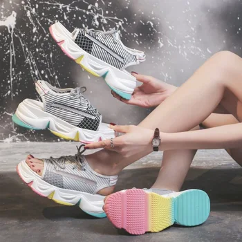 Rainbow bottom 2020 women's shoes thick bottom sports style sandals women
Rainbow bottom 2020 women's shoes thick bottom sports style sandals women
