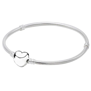 Original Love Heart Clasp Snake Chain Bracelet Bangle Fit 925 Sterling Silver Bead Charm Bracelet DIY Fine Jewelry
Original Love Heart Clasp Snake Chain Bracelet Bangle Fit 925 Sterling Silver Bead Charm Bracelet DIY Fine Jewelry