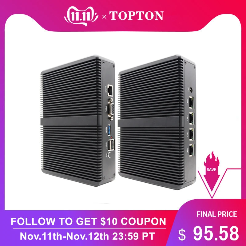 Fanless Nettop Mini PC J1900 Quad Core 4*Intel WG82583 Gigabit Lan Firewall Multi-function Pfsense Router Desktop Computer
Fanless Nettop Mini PC J1900 Quad Core 4*Intel WG82583 Gigabit Lan Firewall Multi-function Pfsense Router Desktop Computer