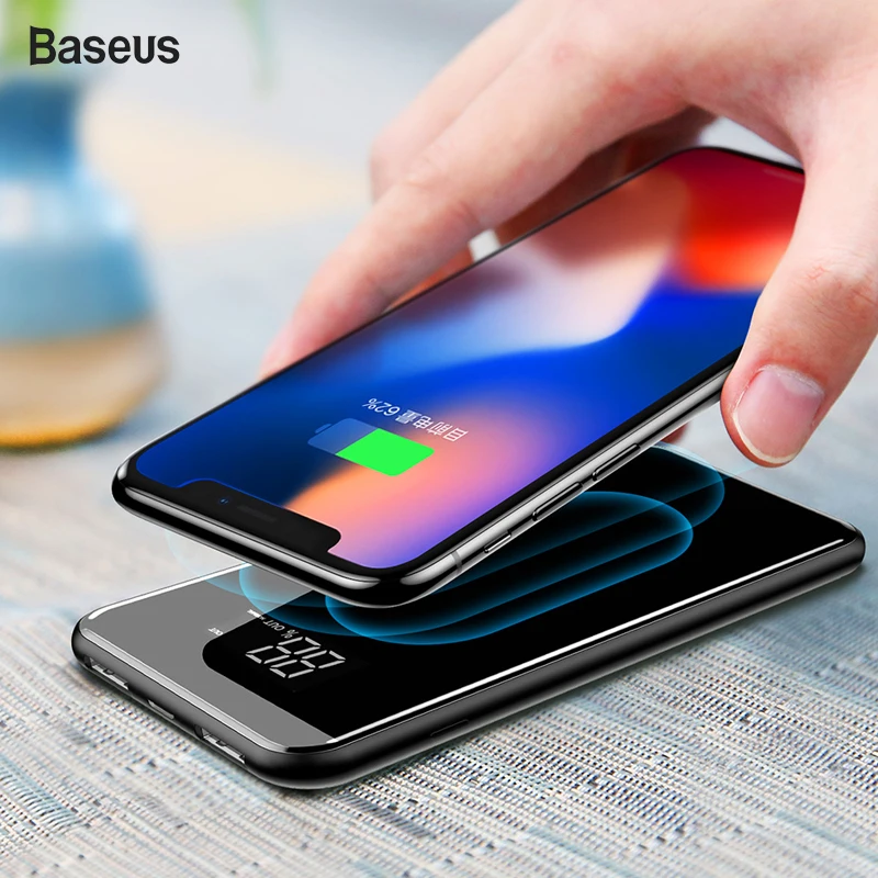 Baseus QI Wireless Charger 8000mAh Power Bank Portable Fast Charger Dual USB Charger for iPhone Xiaomi External Battery Poverban
Baseus QI Wireless Charger 8000mAh Power Bank Portable Fast Charger Dual USB Charger for iPhone Xiaomi External Battery Poverban