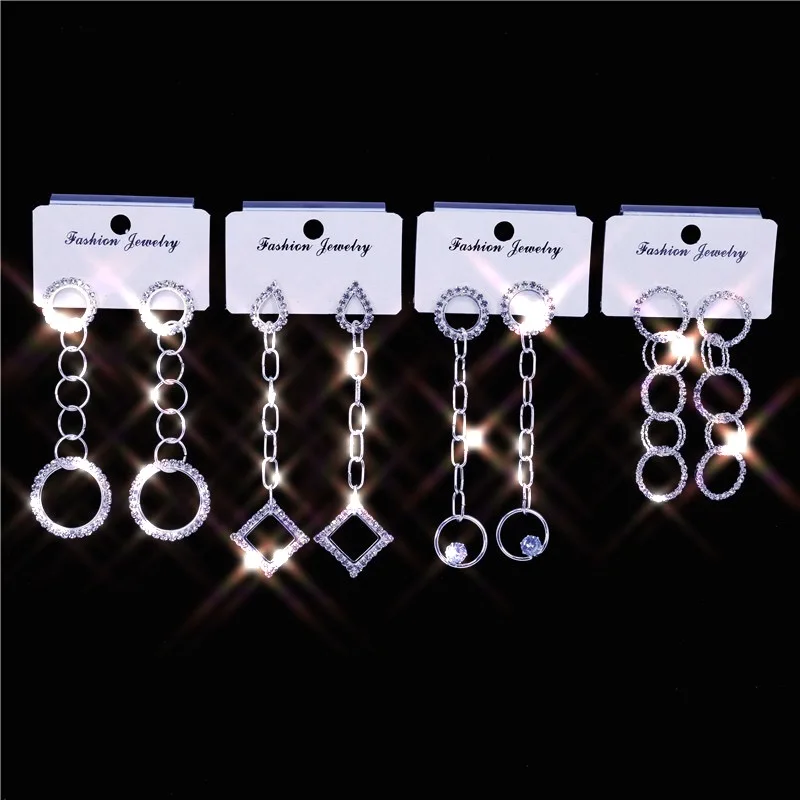 Fashion Multiple Small Circle Drop Earrings for Women Long Gold Silver Color Rhinestone Earring Party Jewelry Gift 
Fashion Multiple Small Circle Drop Earrings for Women Long Gold Silver Color Rhinestone Earring Party Jewelry Gift