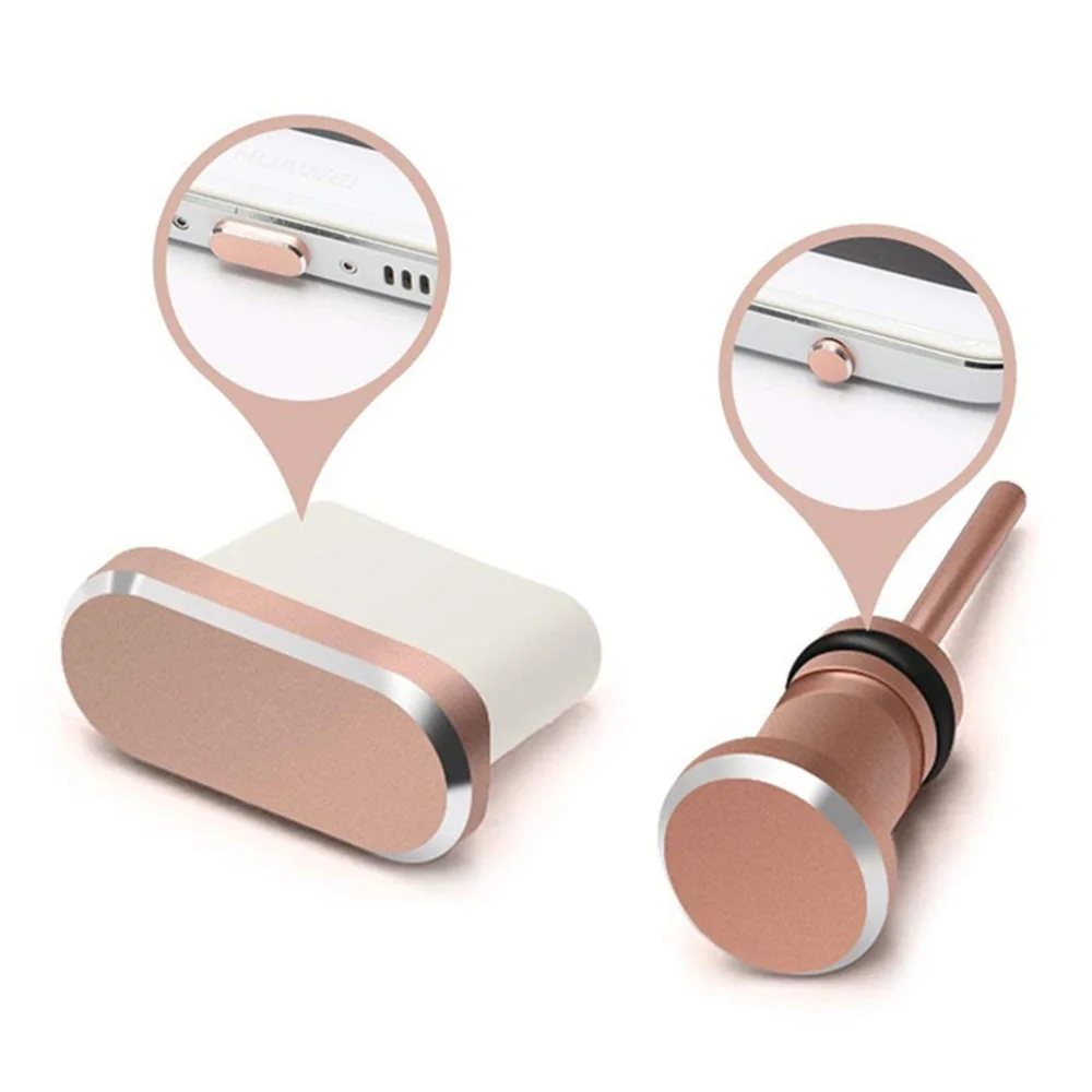 2pcs / set Metal Type C Charging Port Anti-Dust Plug 3.5mm Earphone Jack Dust For Samsung Huawei Xiaomi Universal | Мобильные