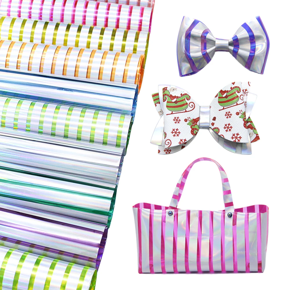 David accessories 20*34cm Stripe Laser Holographic Transparent PVC Synthetic Leather Fabric,DIY HairBow Bag Material,1Yc6632
David accessories 20*34cm Stripe Laser Holographic Transparent PVC Synthetic Leather Fabric,DIY HairBow Bag Material,1Yc6632