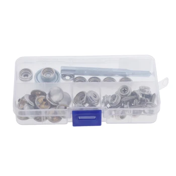 15 Pack Snaps Fastener Screw Kit Tool, Marine Grade Canvas and Boat Cover Snap Button with 2 Pack Setting Tool (Silver)
15 Pack Snaps Fastener Screw Kit Tool, Marine Grade Canvas and Boat Cover Snap Button with 2 Pack Setting Tool (Silver)