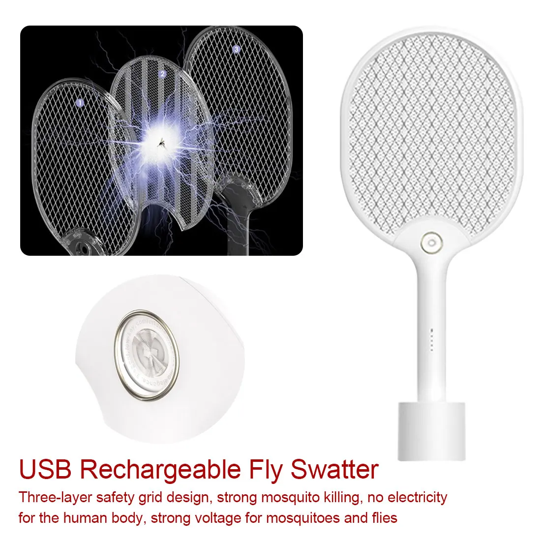Mosquito Killer Insect Electric Mosquito Swatter With LED Lights USB Rechargeable Mosquito Killer Handheld Racket Insect Fly Bug
Mosquito Killer Insect Electric Mosquito Swatter With LED Lights USB Rechargeable Mosquito Killer Handheld Racket Insect Fly Bug