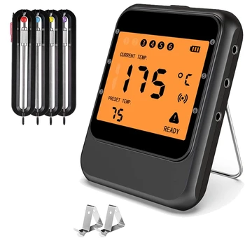 Meat Thermometer,Wireless Bluetooth Digital Thermometer with 4 Probe,Remote BBQ Thermometer for Kitchen Cooking Grilling
Meat Thermometer,Wireless Bluetooth Digital Thermometer with 4 Probe,Remote BBQ Thermometer for Kitchen Cooking Grilling