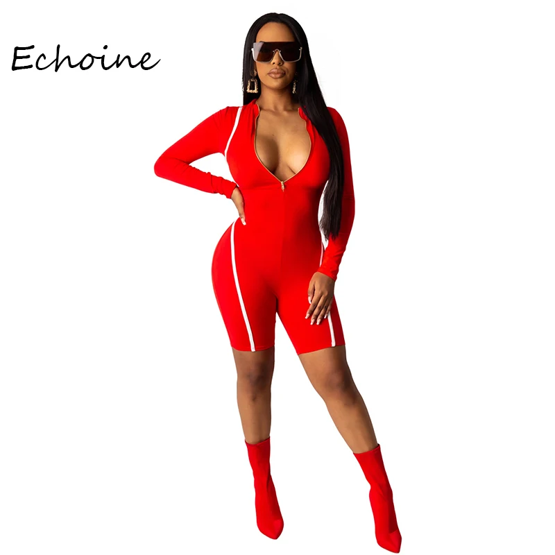 2020 Spring Women Jumpsuit Front Zipper Bodysuit Color Patchwork Short Rompers Womens Jumpsuit Overalls White Red Black
2020 Spring Women Jumpsuit Front Zipper Bodysuit Color Patchwork Short Rompers Womens Jumpsuit Overalls White Red Black