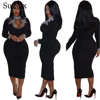 2020 Spring African Clothes For Women Black Bodycon Dress Diamond Sequin Long Sleeve Hollow Out Party Club Mini Dress Vestidos
2020 Spring African Clothes For Women Black Bodycon Dress Diamond Sequin Long Sleeve Hollow Out Party Club Mini Dress Vestidos