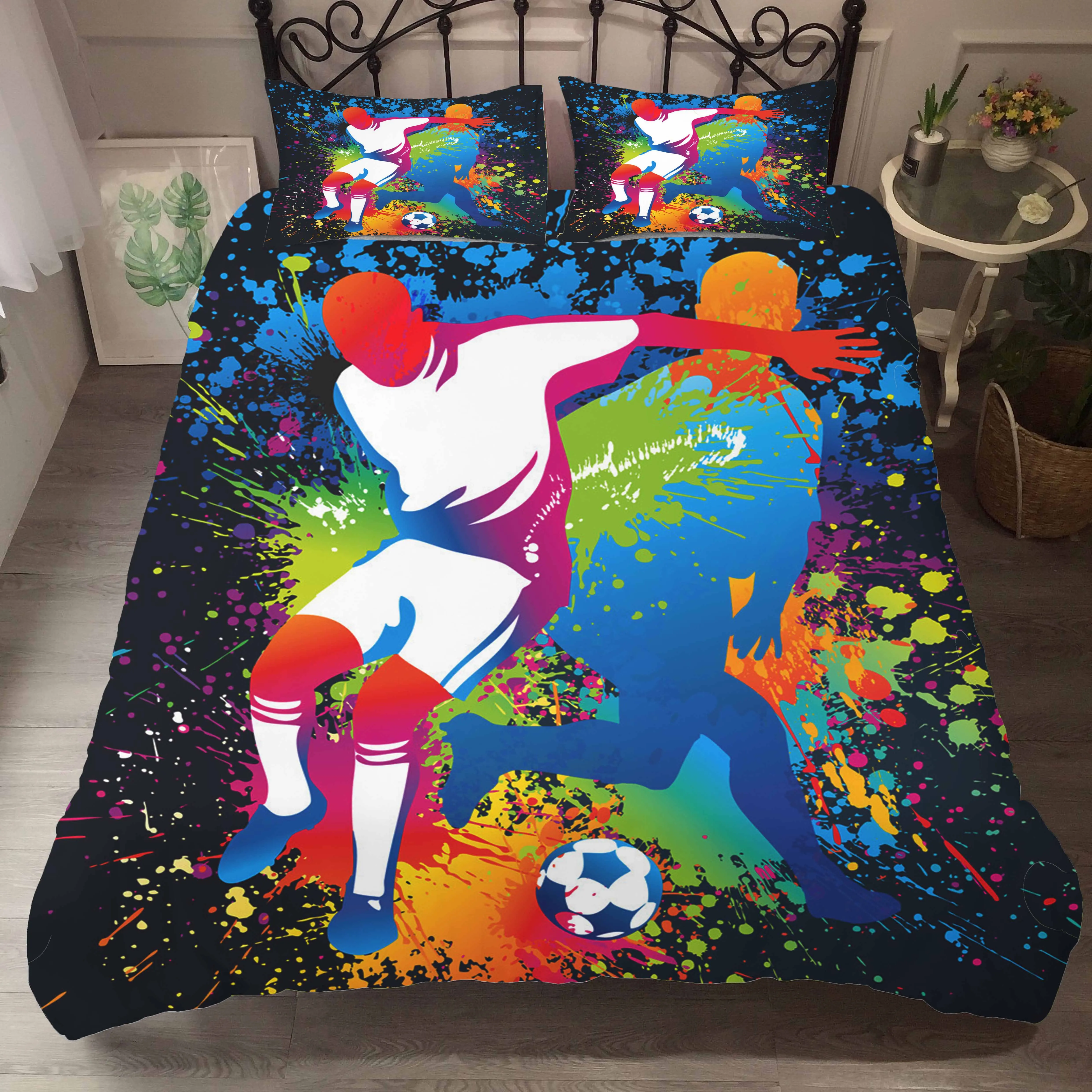 3d Bedding Set Duvet Cover Football Splash Printed Comforter Bedroom Clothes with Pillowcases for Boy
3d Bedding Set Duvet Cover Football Splash Printed Comforter Bedroom Clothes with Pillowcases for Boy