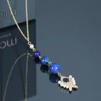 2019 new arrival lucky fish blue pearl necklace brand original elegant delicate necklace women girl gift 
2019 new arrival lucky fish blue pearl necklace brand original elegant delicate necklace women girl gift