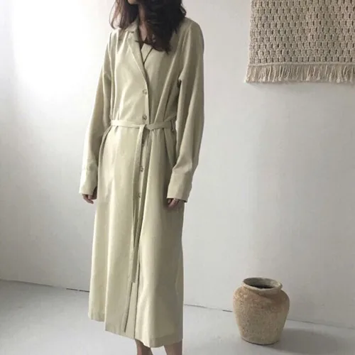Women Long Dress with Belt 2019 Autumn Full Sleeve Side Single Breasted Turn Down Collar Casual Korean Vintage Dresses Elegant
Women Long Dress with Belt 2019 Autumn Full Sleeve Side Single Breasted Turn Down Collar Casual Korean Vintage Dresses Elegant
